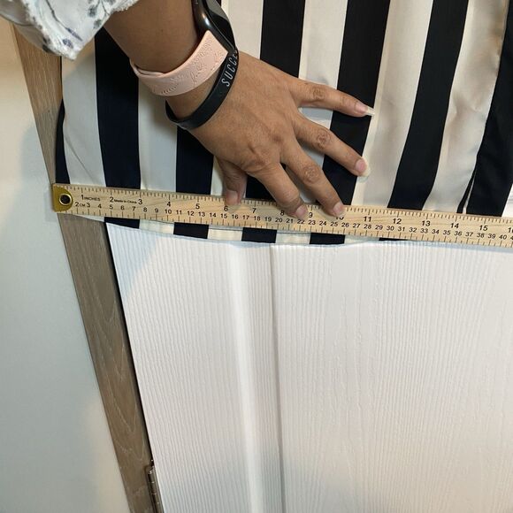 Uno Core Wide Leg Pants Women Size L Beetlejuice Striped Print Sheer Comfy - Picture 9 of 10